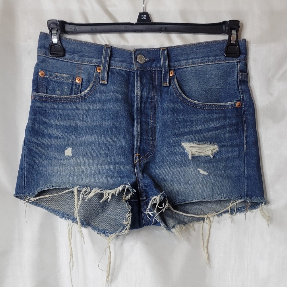 Levi's 501 deconstructed denim shorts